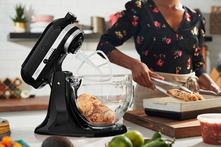 KitchenAid 4,8 L 5KSM185 Artisan Küchenmaschine Beginnerset Artisan Gemüseschneider+Flexirührer